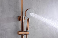 Brushed Rose Gold Copper Solid Stainless Steel 304 made shower set w diverter 200 mm head sprayer hand held head