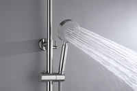 Brushed Nickel Solid Stainless Steel 304 made shower set w diverter 200 mm head sprayer hand held head Suit Outdoor