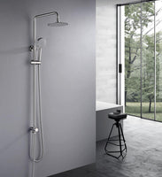 Brushed Nickel Solid Stainless Steel 304 made shower set w diverter 200 mm head sprayer hand held head Suit Outdoor