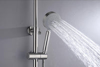 Brushed Nickel Solid Stainless Steel 304 made shower set w diverter 200 mm head sprayer hand held head Suit Outdoor