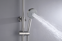 Brushed Nickel Solid Stainless Steel 304 made shower set w diverter 200 mm head sprayer hand held head Suit Outdoor