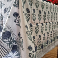 Kolka Rectangle Square Tablecloth Table Cover Flower Pattern Dining Table Cloth - Grey