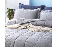 D'Decor Queen Home Paisley 500 TC Cotton Jacquard Comforter Set Slate - Slate