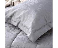 D'Decor Queen Home Paisley 500 TC Cotton Jacquard Comforter Set Slate - Slate