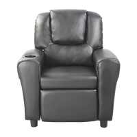 PU Leather Kids Recliner with Drink Holder