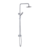 WELS 8" Rain Shower Head Set Rounded Dual Heads Faucet High Pressure Hand Held