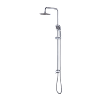 WELS 8" Rain Shower Head Set Rounded Dual Heads Faucet High Pressure Hand Held