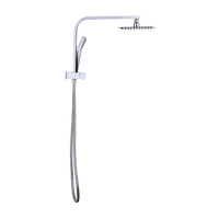 WELS 8" Rain Shower Head Set Square Dual Heads Faucet High Pressure Hand Held