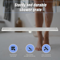 900mm Bathroom Shower Stainless Steel Grate Drain w/Centre outlet Floor Waste Square Pattern
