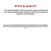 900mm Bathroom Shower Stainless Steel Grate Drain w/Centre outlet Floor Waste Square Pattern