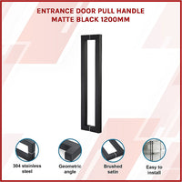 Entrance Door Pull Handle Matte Black 1200mm