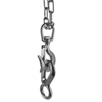 304 Stainless Steel Swivel Lift Clevis Chain Crane Hook with Safety Lock 650kg