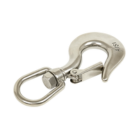 304 Stainless Steel Swivel Lift Clevis Chain Crane Hook with Safety Lock 650kg