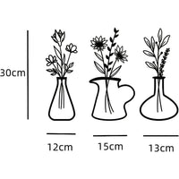 Metal Iron Flower Vase Wall Art Decoration