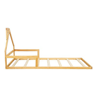 Pine Wood Floor Bed House Frame for Kids and Toddlers