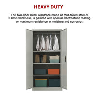 Two-Door Metal Cabinet Shelf Storage for Home Office Gym