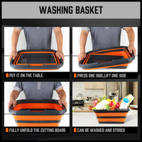 Adjustable Collapsible Sink 16L Large Portable Basket Wash Basin Outdoor Camping Kings Warehouse