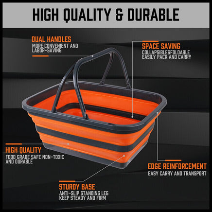 Adjustable Collapsible Sink 16L Large Portable Basket Wash Basin Outdoor Camping Kings Warehouse