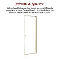 Adjustable Semi Frameless Shower Screen (74~82) x 195cm Australian Safety Glass Kings Warehouse