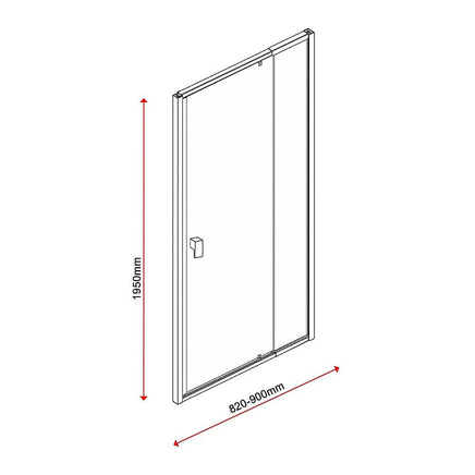 Adjustable Semi Frameless Shower Screen (82~90) x 195cm Australian Safety Glass Kings Warehouse