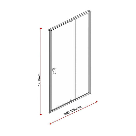 Adjustable Semi Frameless Shower Screen (98~106) x 195cm Australian Safety Glass Kings Warehouse