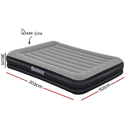 Air Bed Beds Mattress Premium Inflatable Built-in Pump Queen Size KingsWarehouse