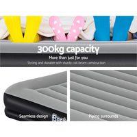 Air Bed Beds Mattress Premium Inflatable Built-in Pump Queen Size KingsWarehouse