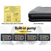 Air Bed Beds Mattress Premium Inflatable Built-in Pump Queen Size KingsWarehouse