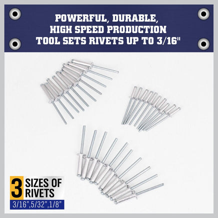 Air Hydraulic Pop Rivet Gun Pneumatic Riveter Industrial 4-Size Set With Case Kings Warehouse