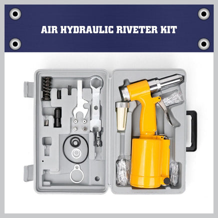 Air Hydraulic Pop Rivet Gun Pneumatic Riveter Industrial 4-Size Set With Case Kings Warehouse