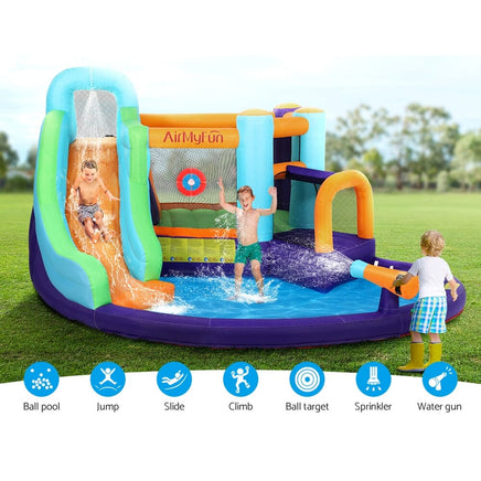 AirMyFun Inflatable Water Slide Kids Jumping Castle Splash Toy Outdoor Park Kings Warehouse