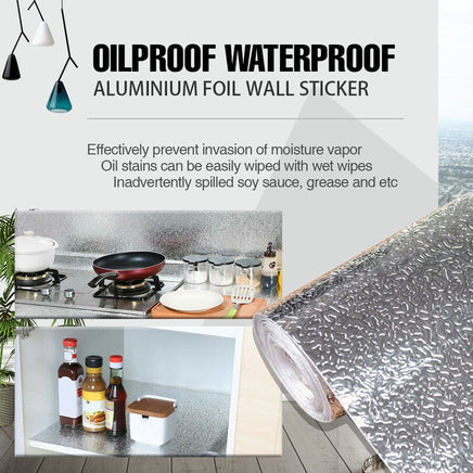Aluminum Foil Sticker Self Adhesive Oil-proof Waterproof Kitchen Cabinet Wall(40*500cm) Kings Warehouse