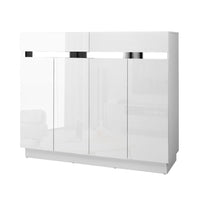 Artiss 120cm Shoe Cabinet Shoes Storage Rack High Gloss Cupboard White Drawers Living Room Kings Warehouse 