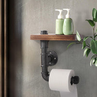 Artiss 1X Wall Shelves Paper Holder Industrial Pipe Shelf DIY Vintage Brackets DIY Kings Warehouse