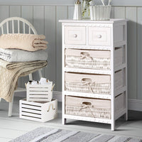 Artiss 3 Basket Storage Drawers - White Artiss Kings Warehouse