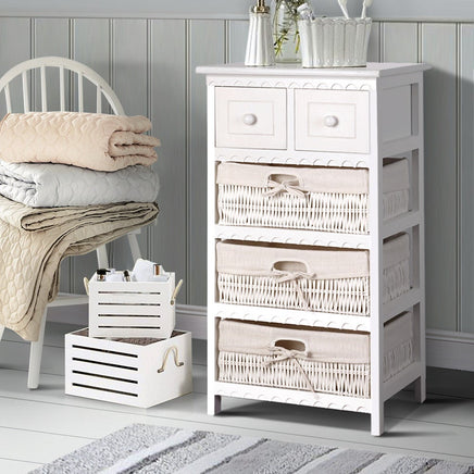 Artiss 3 Basket Storage Drawers - White Artiss Kings Warehouse