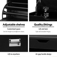 Artiss 3 Tier Shoe Cabinet Storage Stool Black Living Room Kings Warehouse