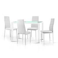 Artiss 5 Piece Dining Table Set - White Kings Warehouse 