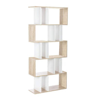 Kings 5 Tier Display Book Storage Shelf Unit - White Brown