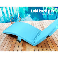 Artiss Adjustable Beach Sun Pool Lounger - Blue Furniture > Outdoor Kings Warehouse