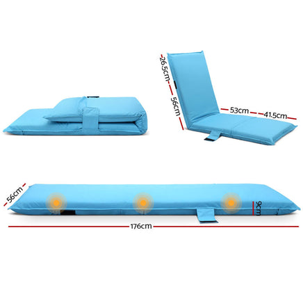Artiss Adjustable Beach Sun Pool Lounger - Blue Furniture > Outdoor Kings Warehouse