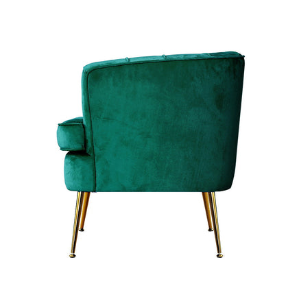 Artiss Armchair Lounge Accent Chair Armchairs Sofa Chairs Velvet Green Couch Kings Warehouse