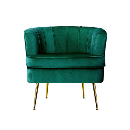 Artiss Armchair Lounge Accent Chair Armchairs Sofa Chairs Velvet Green Couch Kings Warehouse
