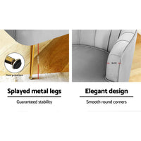 Artiss Armchair Lounge Accent Chair Armchairs Sofa Chairs Velvet Grey Couch Kings Warehouse