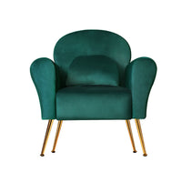Artiss Armchair Lounge Chair Accent Armchairs Chairs Sofa Green Cushion Velvet Kings Warehouse 
