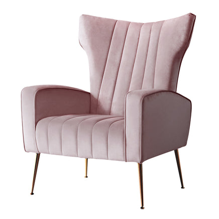 Artiss Armchair Lounge Chair Accent Armchairs Chairs Velvet Sofa Pink Seat Kings Warehouse