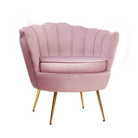 Paris Armchair Lounge Chair Accent Armchairs Retro Single Sofa Velvet Pink