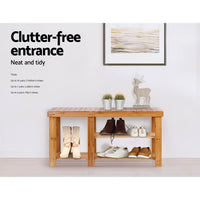 Artiss Bamboo Shoe Rack Bench Living Room Kings Warehouse