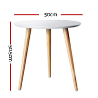 Artiss Coffee Table Round Side End Tables Bedside Furniture Wooden Scandinavian living room Kings Warehouse
