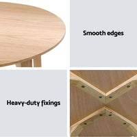 Artiss Coffee Table Round Side Tables Nightstand Bedside Furniture Wooden Beige Kings Warehouse